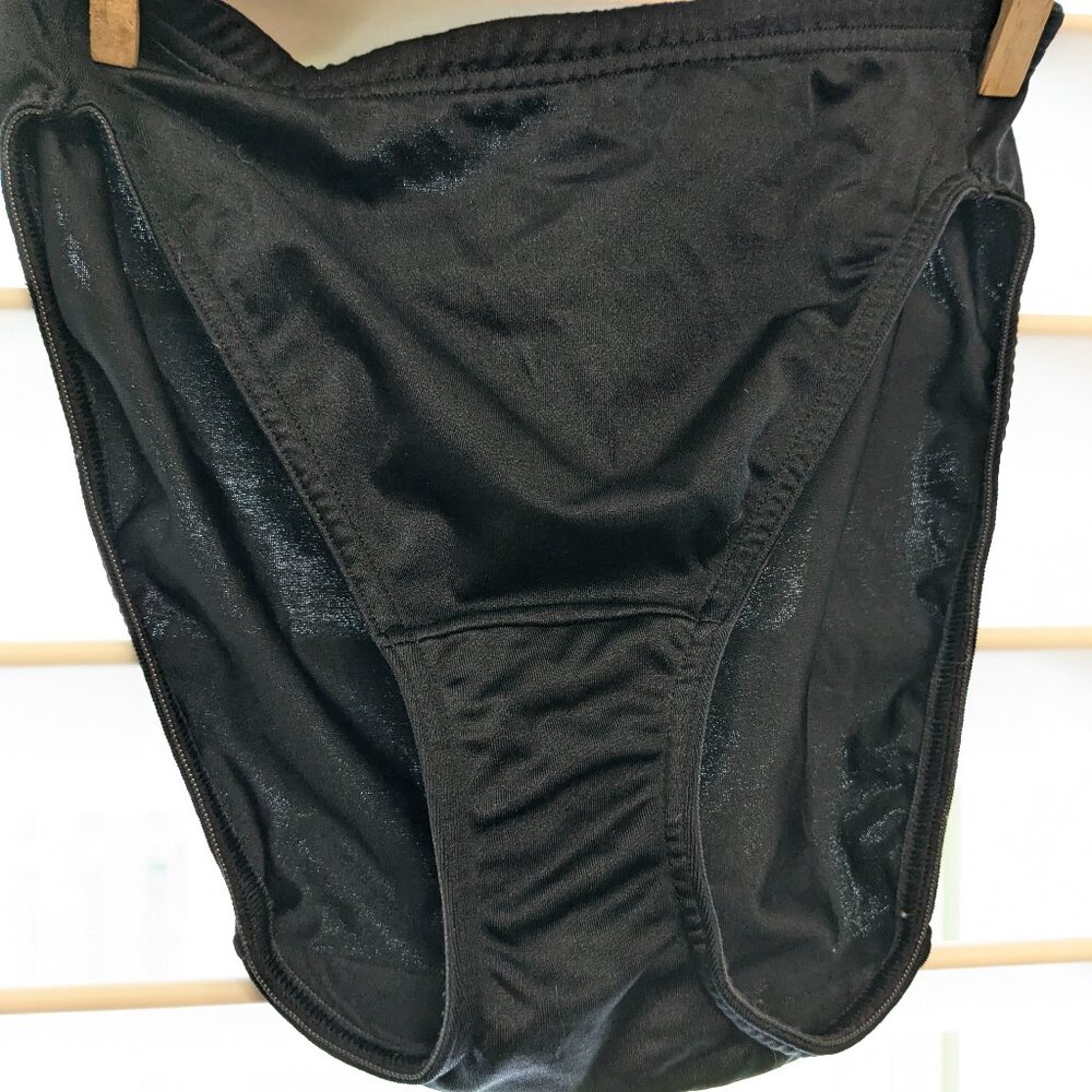 Vintage Vanity Fair Hi-cut panties sz 5 nylon 13-045 Sissy Made‎ in Mexico black